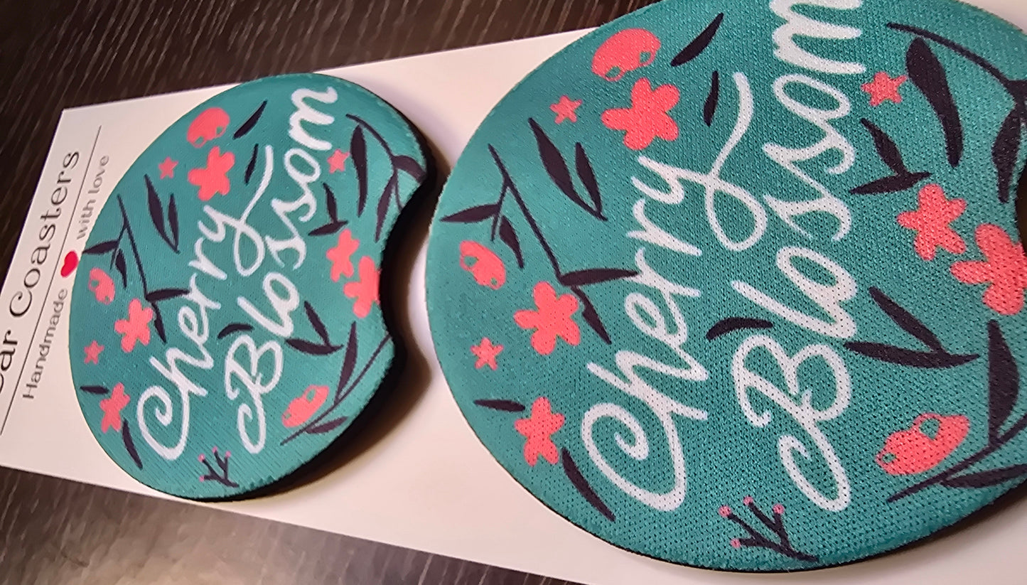 Cherry Blossom car coasters