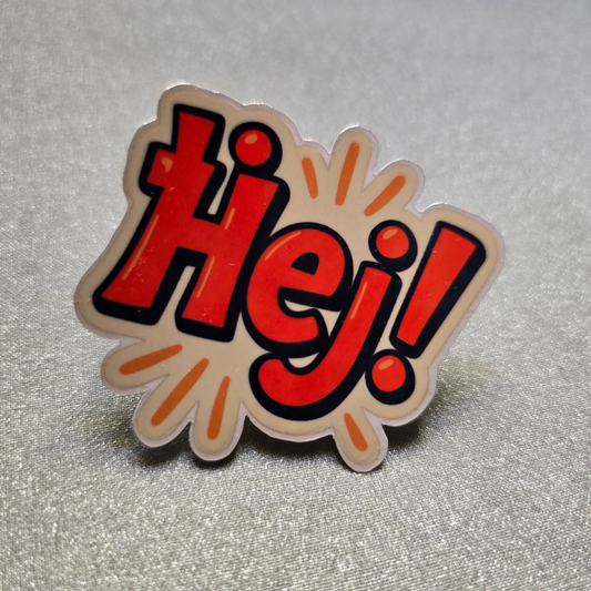 Hej! Waterproof Sticker