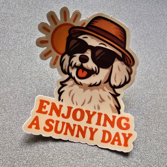 Enjoying a sunny day  - Waterproof Sticker