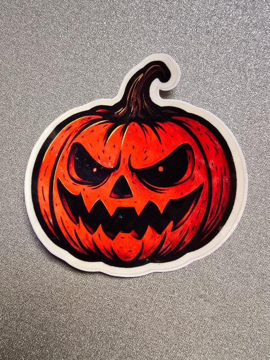 Spooky Jack-o'-Lantern Face Decal - Waterproof Sticker