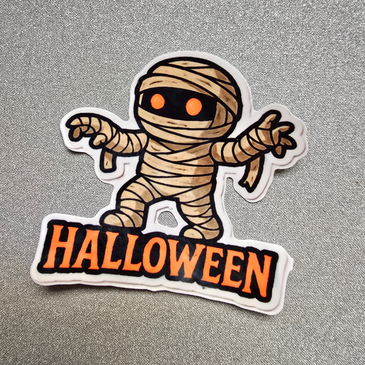 Cute Mummy Halloween Waterproof Sticker