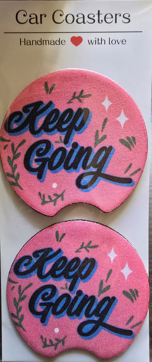 Keep Going car coasters