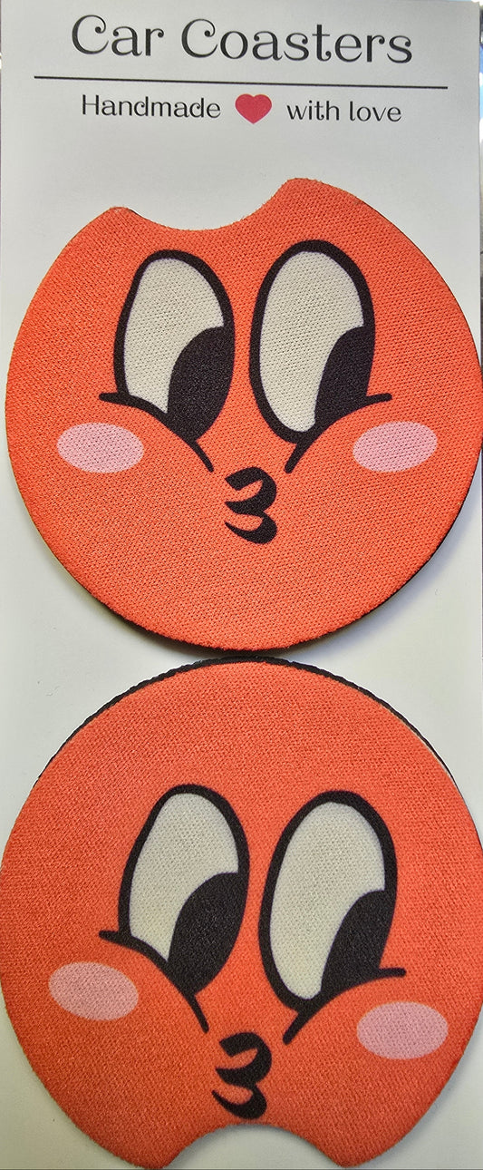 Kissy face car coasters